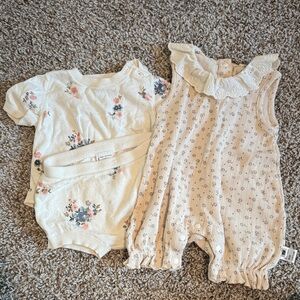 Floral Baby Romper and Onesie Set